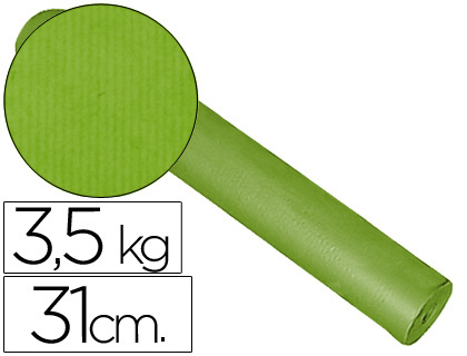 Papel kraft liso pistacho bobina 31 cm. 3,5 Kg.